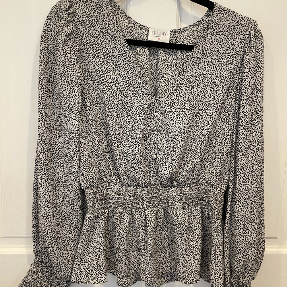 Sienna Sky Black and White Blouse Elegant Top